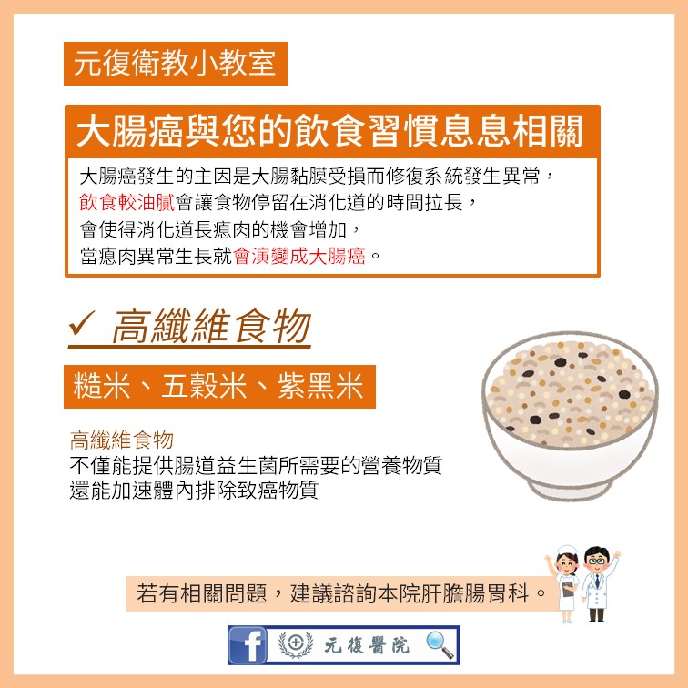 元復衛教小教室 / 外食族群必看！大腸癌預防小貼士