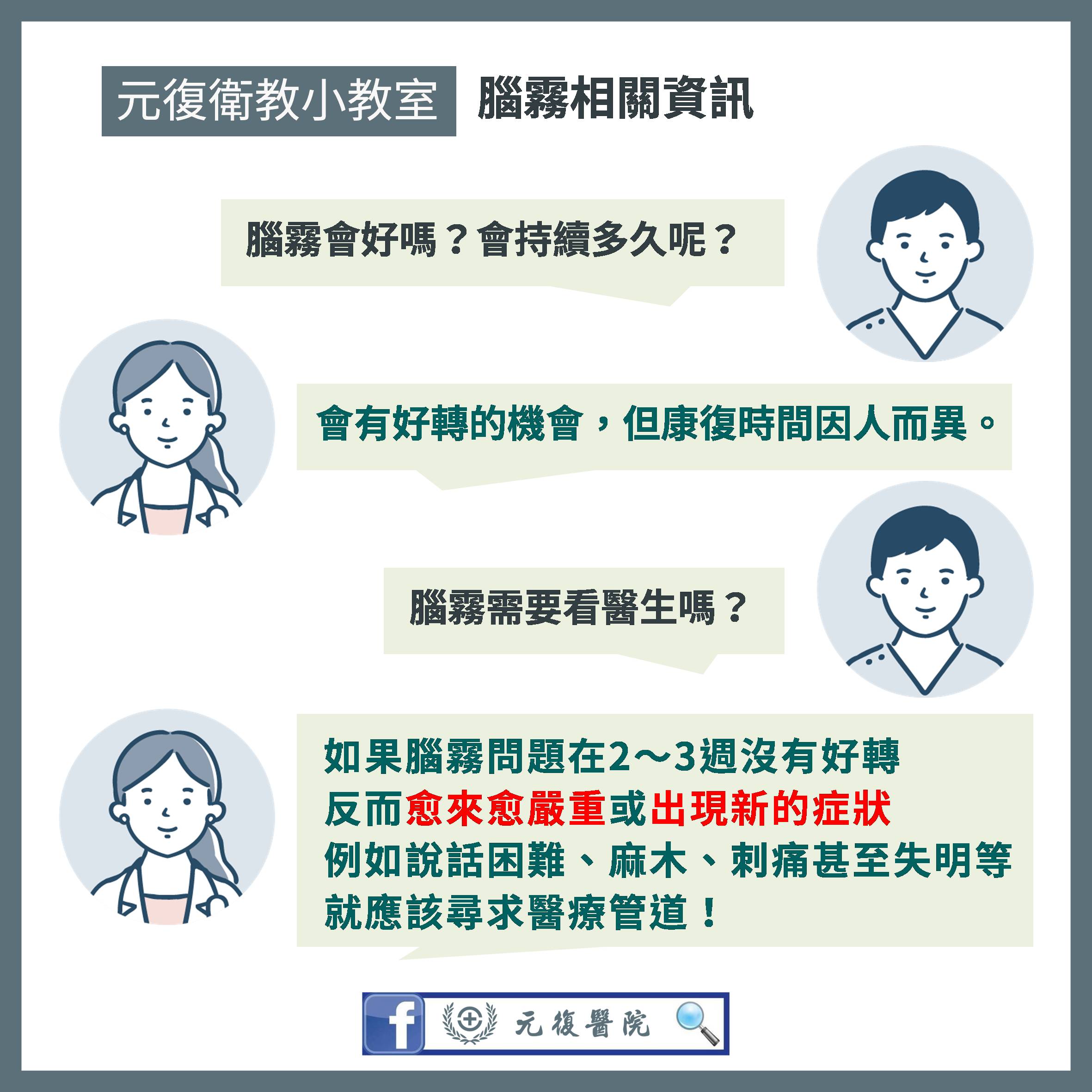 元復衛教小教室 / 染疫後的注意力不集中：腦霧還是失智症前兆？